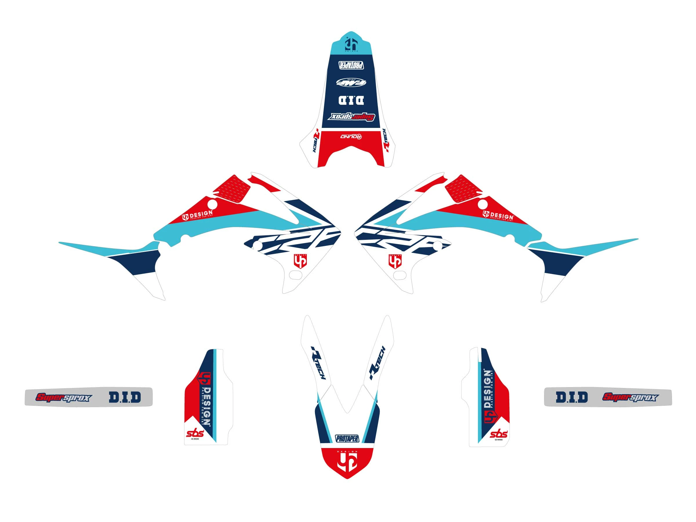 Kit Déco UP ROUND HONDA CRF 250 R (2010-2013) Rouge 3 Kit Déco UP ROUND HONDA CRF 250 R (2010-2013) Rouge