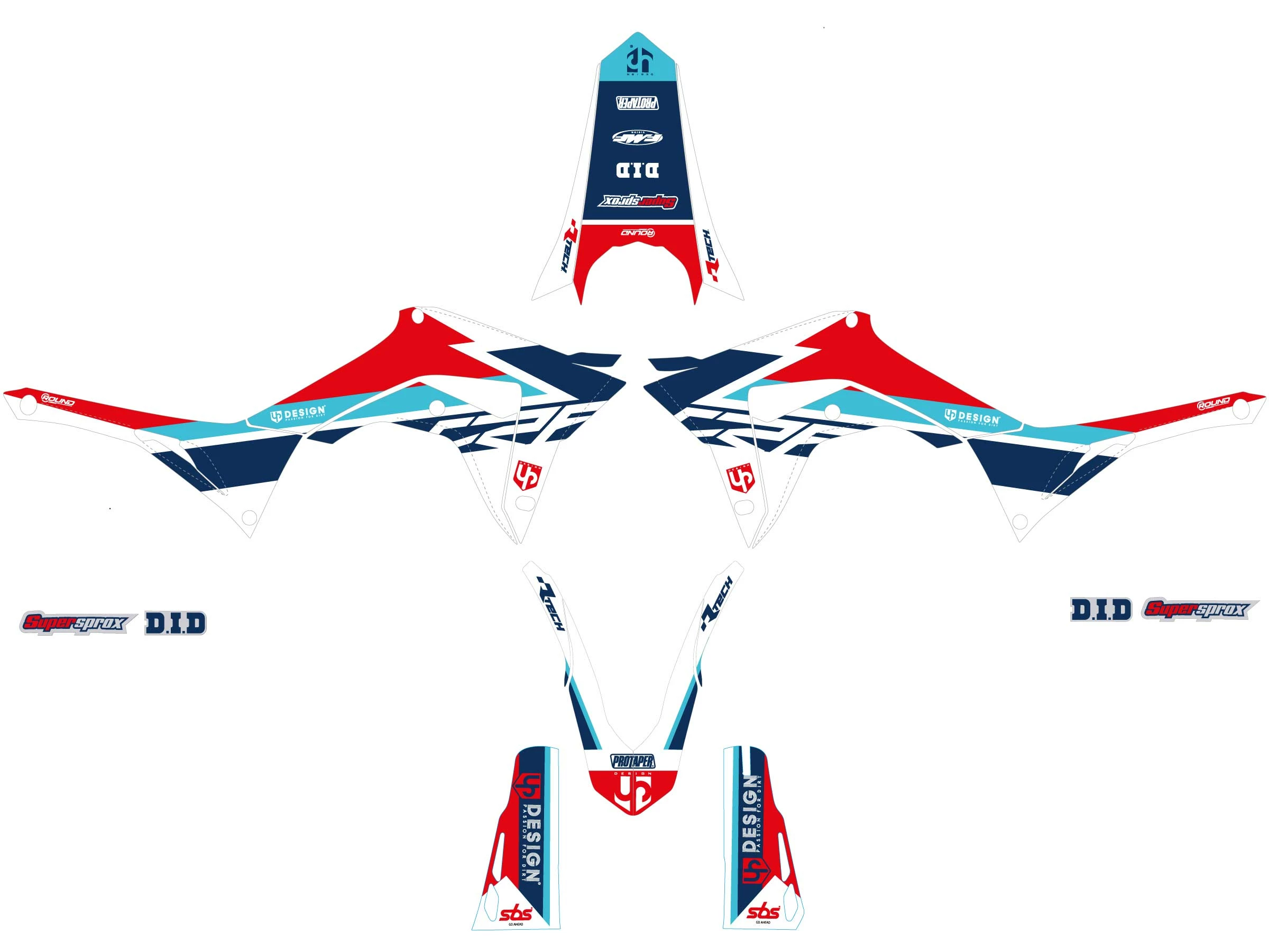 Kit Déco UP ROUND HONDA CRF 250 R (2019-2021) Rouge 3 Kit Déco UP ROUND HONDA CRF 250 R (2019-2021) Rouge