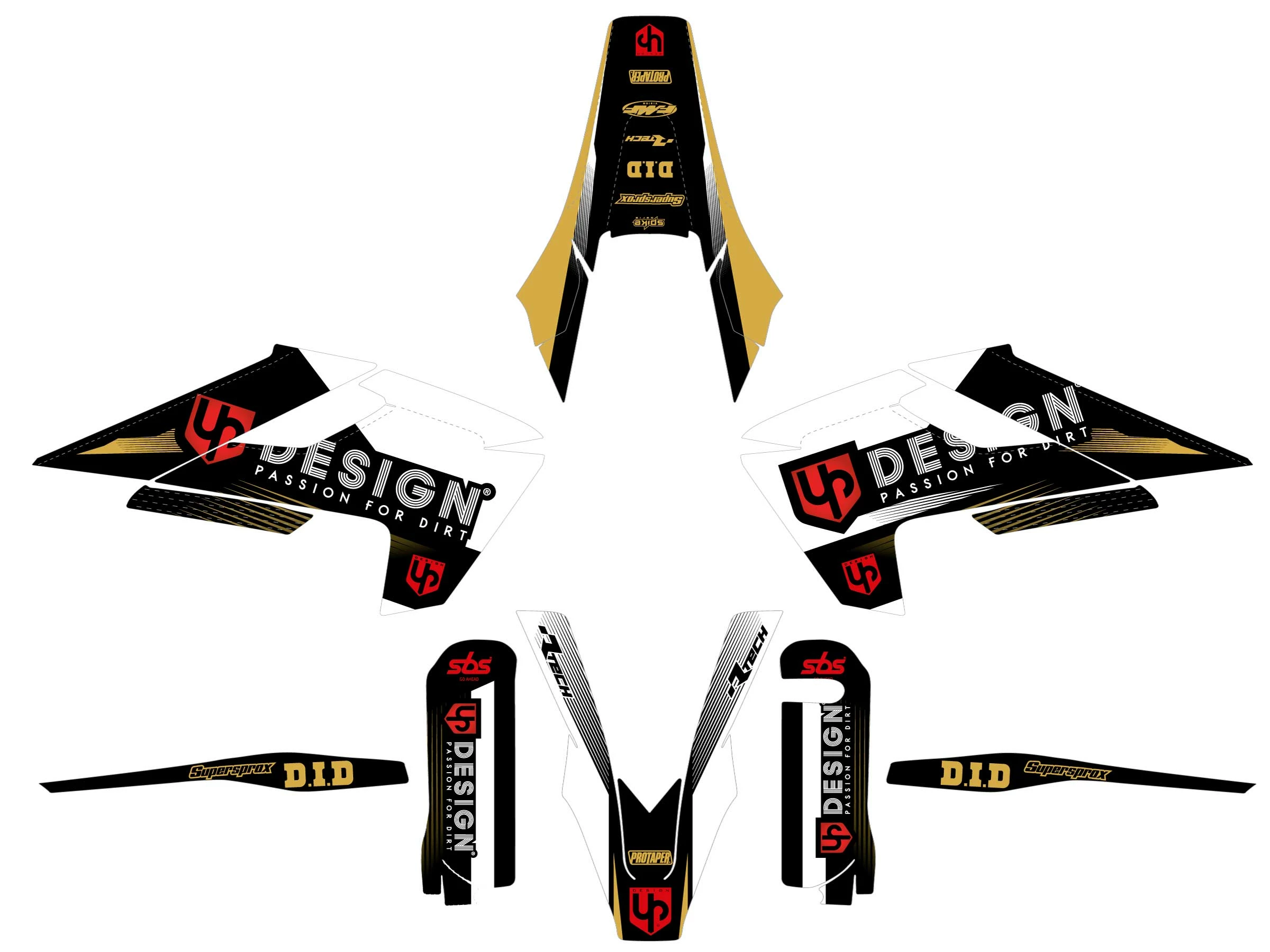 Kit Déco UP SPIKE HUSQVARNA FC (2015) Noir-Blanc 3 Kit Déco UP SPIKE HUSQVARNA FC (2015) Noir-Blanc