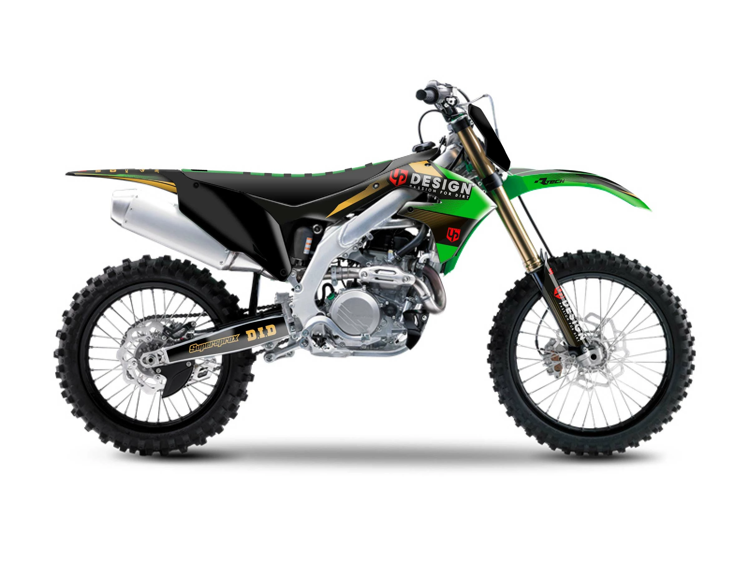 Kit Déco UP SPIKE KAWASAKI KX 450 F (2019) Noir-Vert 4 Kit Déco UP SPIKE KAWASAKI KX 450 F (2019) Noir-Vert – Image 2