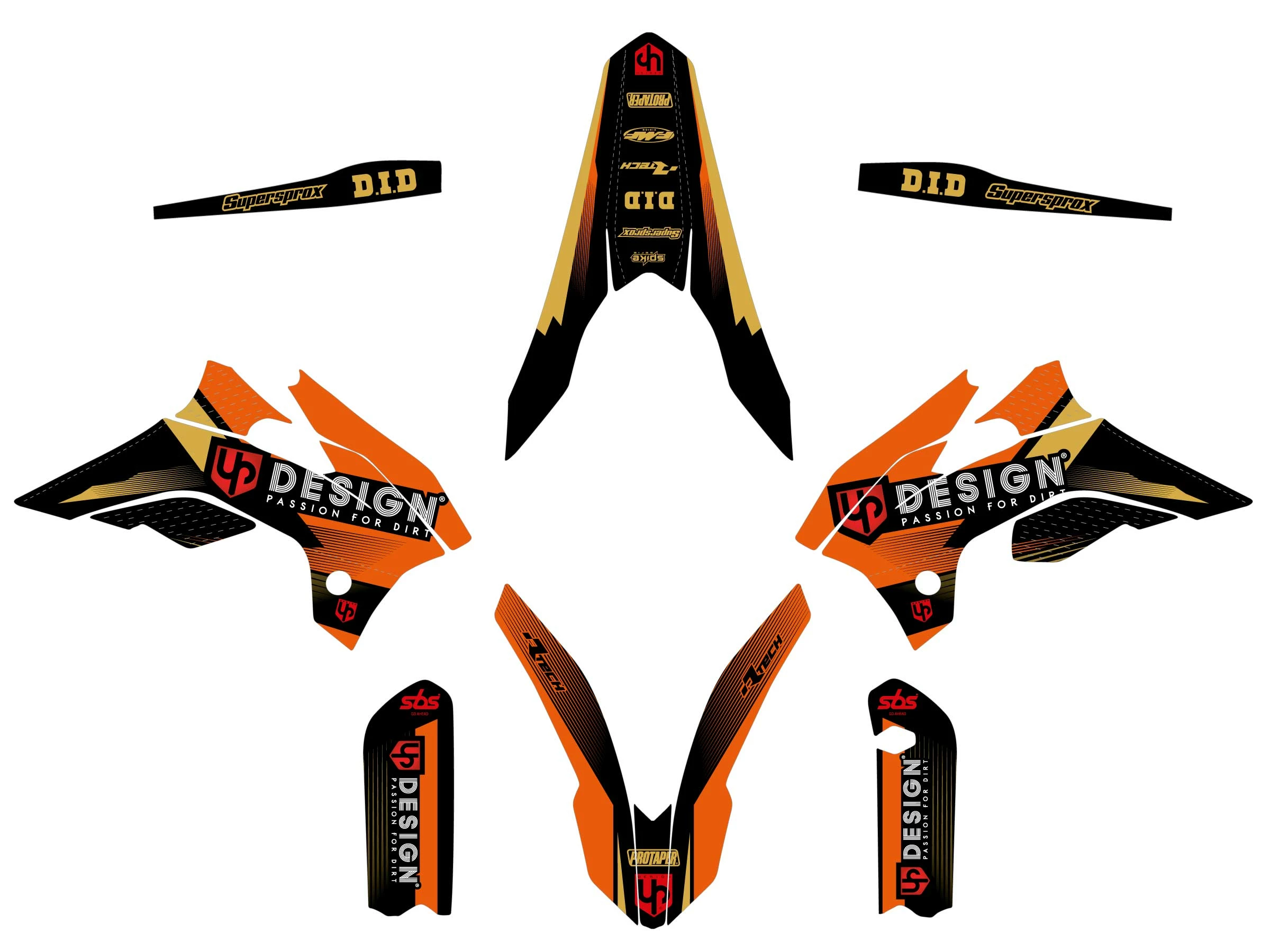 Kit Déco UP SPIKE KTM SX 85 (2003-2005) Noir-Orange 3 Kit Déco UP SPIKE KTM SX 85 (2003-2005) Noir-Orange