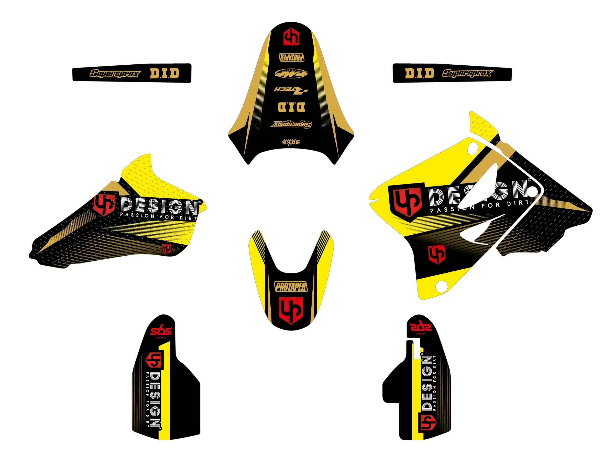 Kit Déco UP SPIKE SUZUKI RM 85 (2002-2022) Noir-Jaune 3 Kit Déco UP SPIKE SUZUKI RM 85 (2002-2022) Noir-Jaune