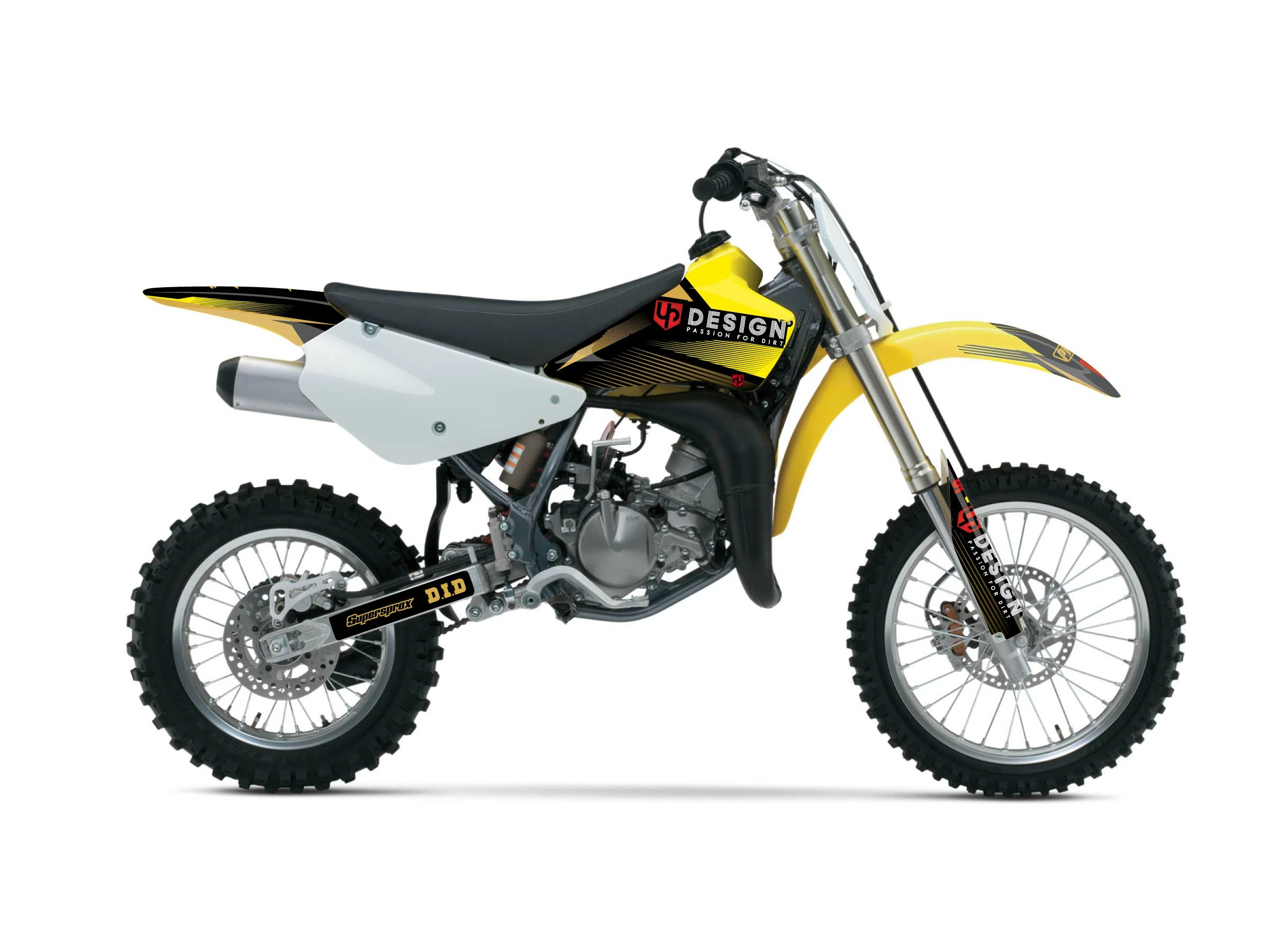 Kit Déco UP SPIKE SUZUKI RM 85 (2002-2022) Noir-Jaune 4 Kit Déco UP SPIKE SUZUKI RM 85 (2002-2022) Noir-Jaune – Image 2