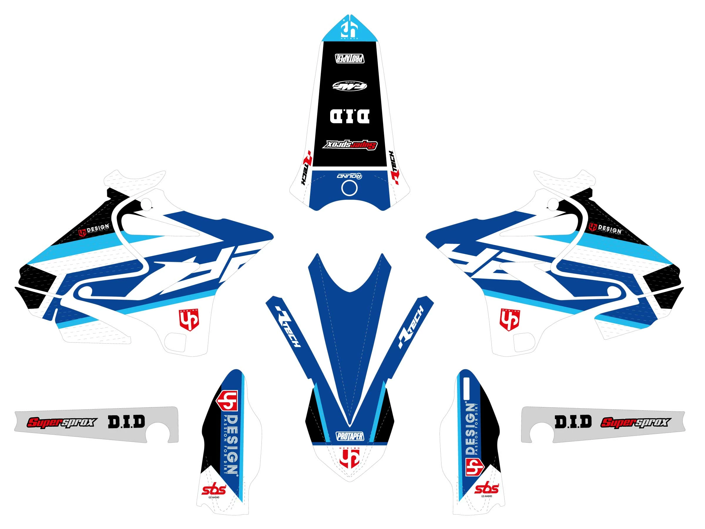 Kit Déco UP ROUND YAMAHA YZ (2015-2020) Bleu 3 Kit Déco UP ROUND YAMAHA YZ (2015-2020) Bleu