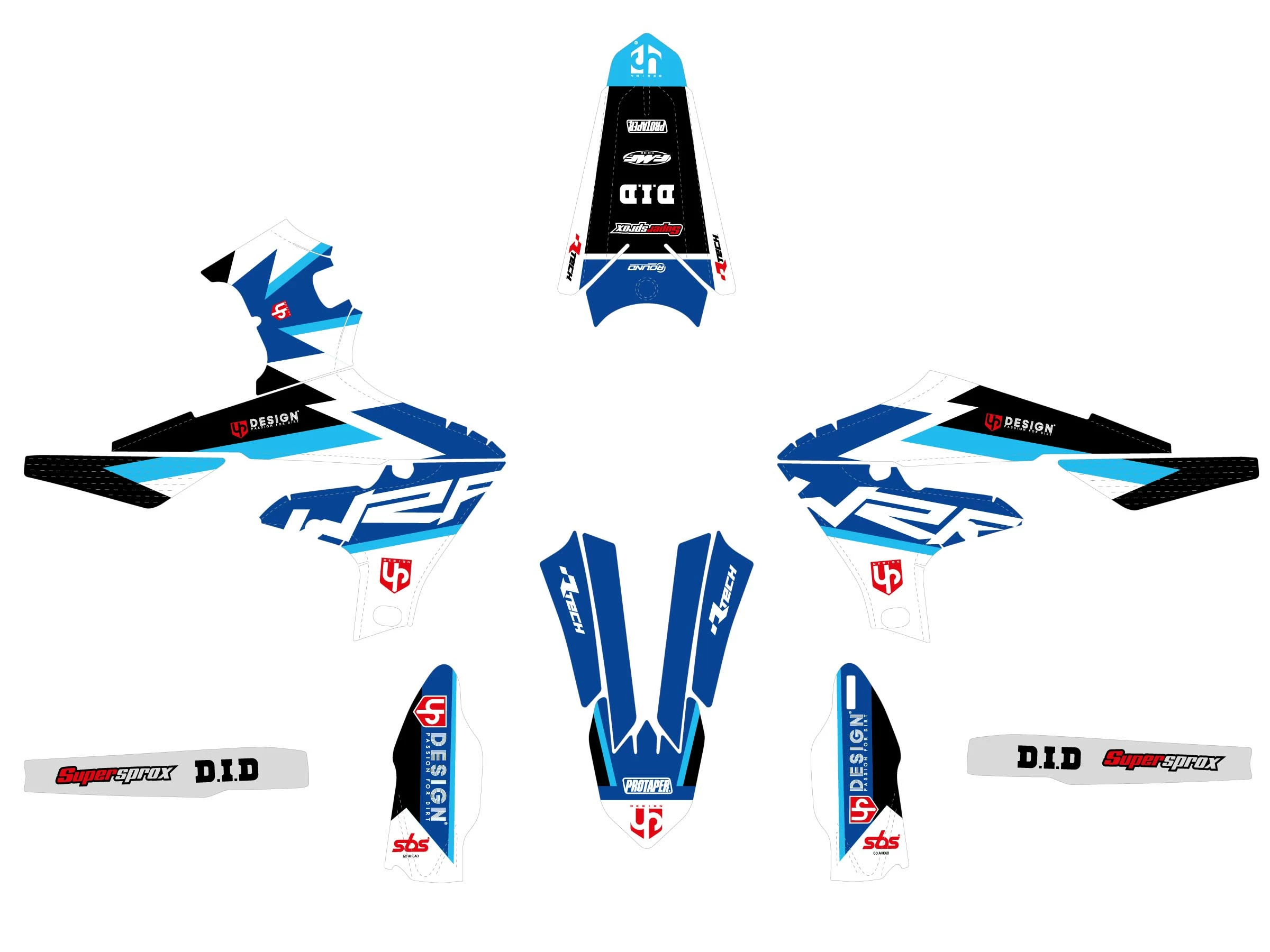 Kit Déco UP ROUND YAMAHA WR 250 F (2020-2022) Bleu 3 Kit Déco UP ROUND YAMAHA WR 250 F (2020-2022) Bleu