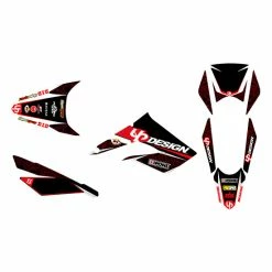 Kit Deco UP DRAFT DERBI DRD XTREME 11->16 Noir-rou