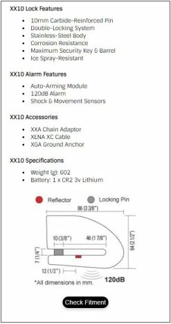 *Bloque Disque Alarme XENA XX10 Carbone SRA (20) -MORACO Sales Shop XX10CF 3